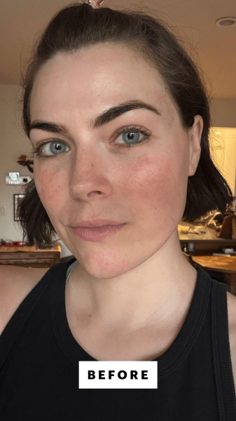 Selfie of Dall'Asen before applying the Milk Makeup Cooling Water Jelly Tint
