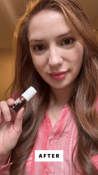 Selfie of Silva after applying the Benefit Cosmetics Benetint Cheek  Lip Stain