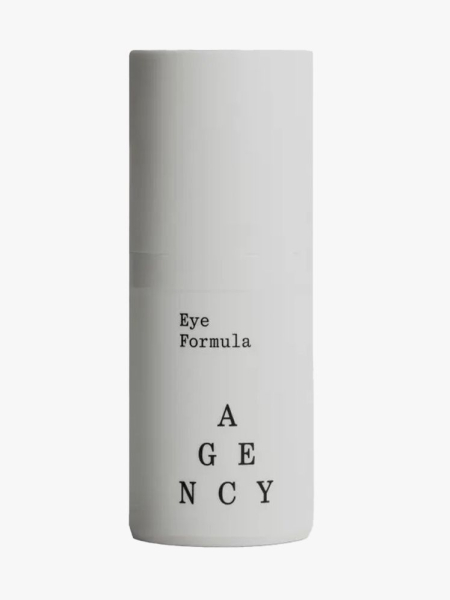 Agency by Curology Eye Formula gray vial on light gray background