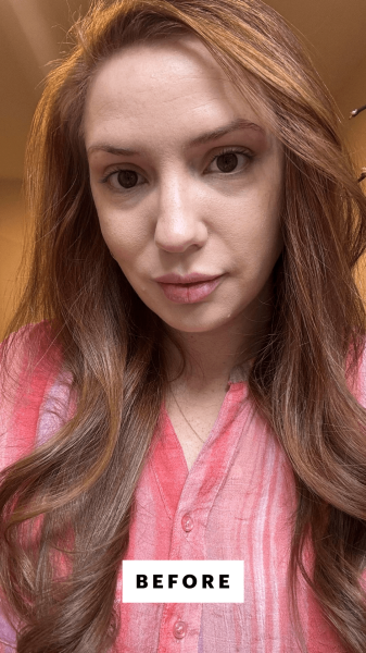 Selfie of Silva before applying the Benefit Cosmetics Benetint Cheek  Lip Stain