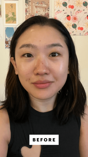 Selfie of Han before applying the SunnyDays SPF 30 Tinted Sunscreen