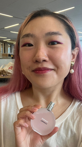 Image may contain Bottle Cosmetics Perfume Face Head and Person